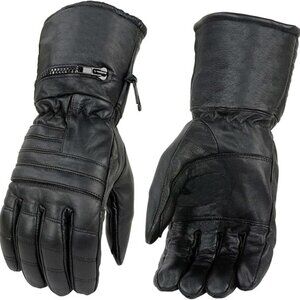 Tennessee Leather Unisex Black Leather Gauntlet Motorcycle Glove 1803, XL 💸